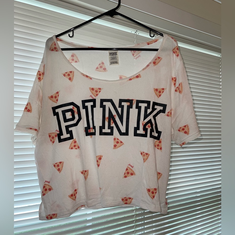 Victoria’s Secret PINK Pizza Sleepwear Crop Tee